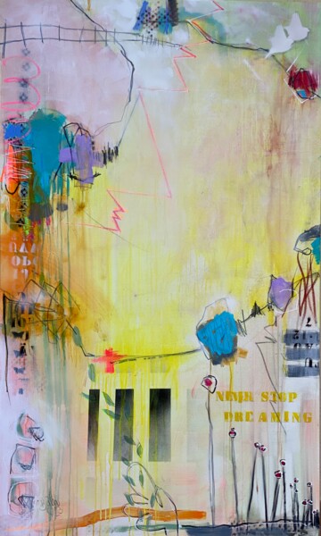 Malarstwo zatytułowany „Never Stop Dreaming…” autorstwa Bea Schubert, Oryginalna praca, Akryl Zamontowany na Drewniana rama…
