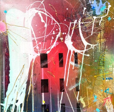 Картина под названием "Home Is Love No.4" - Bea Schubert, Подлинное произведение искусства, Акрил Установлен на Деревянная р…