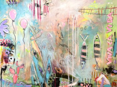 绘画 标题为“Viva La Vida” 由Bea Schubert, 原创艺术品, 丙烯 安装在木质担架架上
