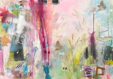 Картина под названием "Home Is Love" - Bea Schubert, Подлинное произведение искусства, Акрил Установлен на Деревянная рама д…