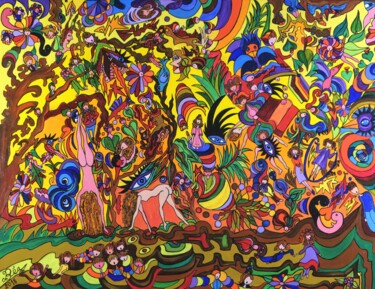 Peinture intitulée "Rêve chimérique" par Béa, Œuvre d'art originale, Huile