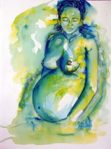 Peinture intitulée "La femme enceinte n…" par Béatrice Cassar, Œuvre d'art originale, Huile