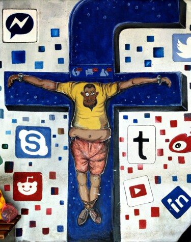 Fotografía titulada "the Jezus Facebook" por Benoit Van Canneyt, Obra de arte original, Fotografía digital