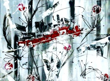 Peinture intitulée "TRAIN tableau abstr…" par Beata Dautrey, Œuvre d'art originale, Acrylique