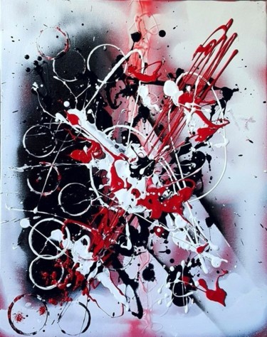 Peinture intitulée "RED  SNOW peinture…" par Beata Dautrey, Œuvre d'art originale, Acrylique