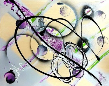 Peinture intitulée "UNIVERS peinture ab…" par Beata Dautrey, Œuvre d'art originale, Acrylique