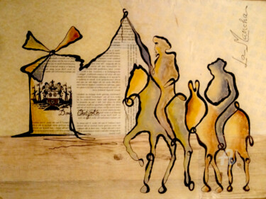 Dessin intitulée "Don Quijote de La M…" par Beaest, Œuvre d'art originale, Acrylique