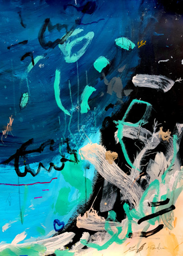 Peinture intitulée "Under the Sea I" par Bea Mahan, Œuvre d'art originale, Acrylique