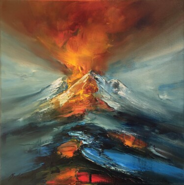 Painting titled "The Fire Within" by Beata Belanszky-Demko, Original Artwork, Oil