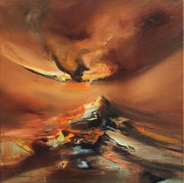 Painting titled "Close to the Mystery" by Beata Belanszky-Demko, Original Artwork, Oil Mounted on Wood Stretcher frame