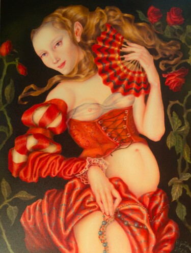 Malarstwo zatytułowany „Słodkie powietrze” autorstwa Beata Gołąbek, Oryginalna praca, Olej