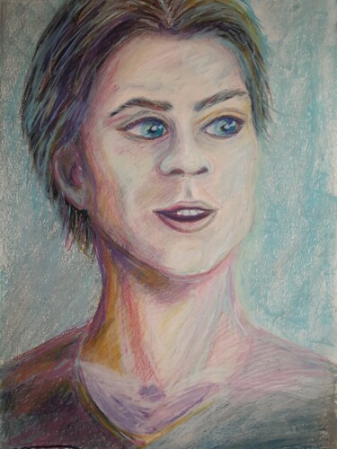 Schilderij getiteld "Youth" door Beata Stephen, Origineel Kunstwerk, Pastel