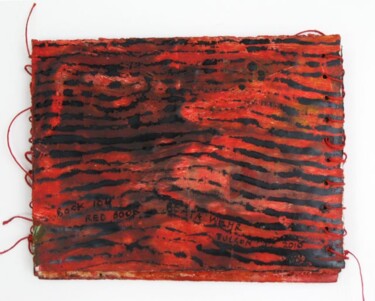 Collagen mit dem Titel "Red book" von Beata Wehr, Original-Kunstwerk