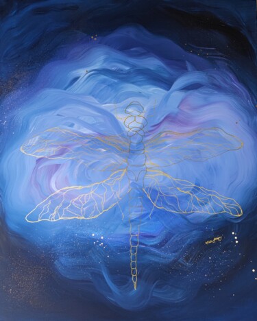 Ζωγραφική με τίτλο "Dragonfly" από Beata Wiśniewska-Kowalewska, Αυθεντικά έργα τέχνης, Ακρυλικό