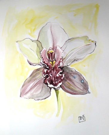 Collages intitulée "Orchidee" par Beata Nowakowska-Kiwior, Œuvre d'art originale