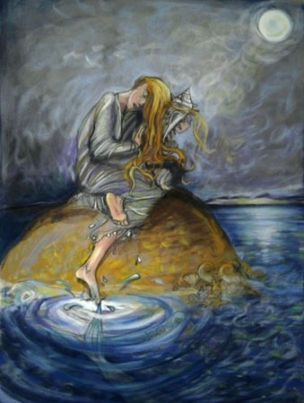 Collages intitulée "Pieds dans l'eau" par Beata Nowakowska-Kiwior, Œuvre d'art originale