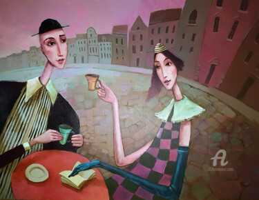 Peinture intitulée "Ordinary afternoon" par Beata Wrzesinska, Œuvre d'art originale, Huile