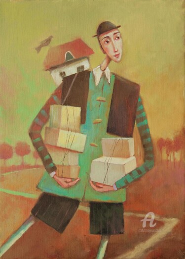 Malarstwo zatytułowany „Move” autorstwa Beata Wrzesinska, Oryginalna praca, Olej