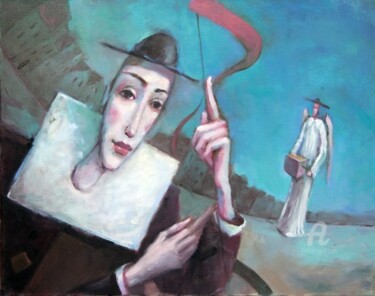 Pittura intitolato "Angel" da Beata Wrzesinska, Opera d'arte originale, Olio