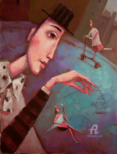 Картина под названием "Dalliance - Igraszki" - Beata Wrzesinska, Подлинное произведение искусства