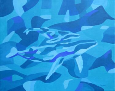 Pintura titulada "Coming up from the…" por Beate Blume, Obra de arte original, Acrílico Montado en Bastidor de camilla de ma…