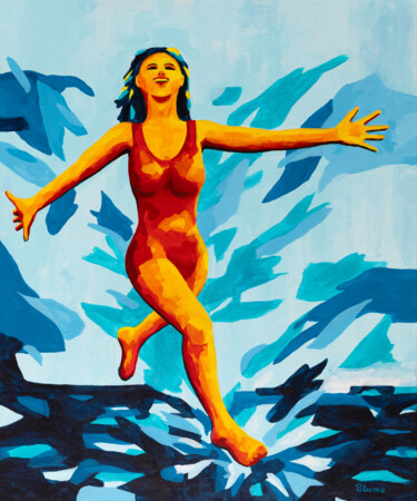 Pintura intitulada "Running Free" por Beate Blume, Obras de arte originais, Acrílico