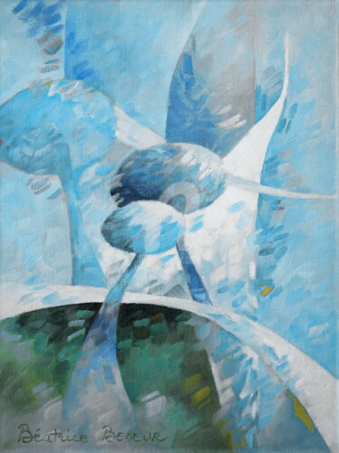 Peinture intitulée "blue 052" par Béatrice Bedeur, Œuvre d'art originale, Huile