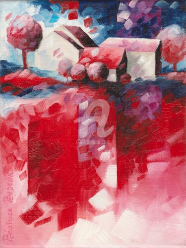 Peinture intitulée "Red" par Béatrice Bedeur, Œuvre d'art originale, Huile