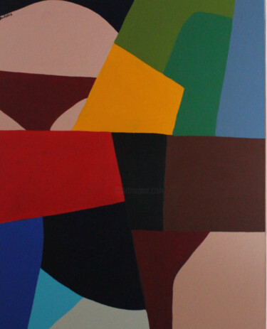 Painting titled "Abstrait contempora…" by Beatrice Bodasca, Original Artwork, Acrylic Mounted on Wood Stretcher frame