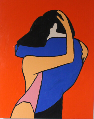 Painting titled "Peinture figurative…" by Beatrice Bodasca, Original Artwork, Acrylic Mounted on Wood Stretcher frame