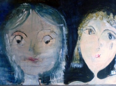 Painting titled "les deux copines" by Béatrice D, Original Artwork, Acrylic