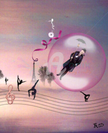 Arts numériques intitulée "Erik Satie Gnossien…" par Béatrice Véronique Douda, Œuvre d'art originale, Peinture numérique Mon…