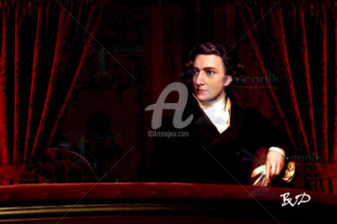 Digital Arts titled "Frédéric CHOPIN "L'…" by Béatrice Véronique Douda, Original Artwork, Digital Painting Mounted on Wood S…