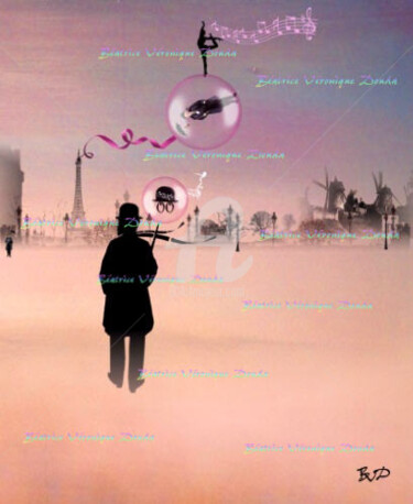 Digitale Kunst mit dem Titel "Gnossienne II "Somm…" von Béatrice Véronique Douda, Original-Kunstwerk, Digitale Malerei Auf K…