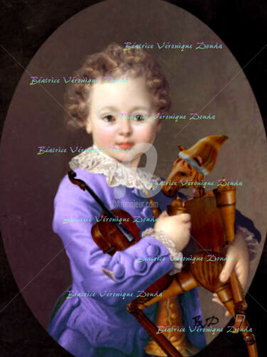 Arte digital titulada "« Mozart et le Jouj…" por Béatrice Véronique Douda, Obra de arte original, Pintura Digital