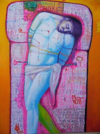 Pittura intitolato "Jesus Pop" da Beatrice Feo Filangeri, Opera d'arte originale