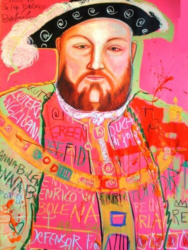 Pittura intitolato "Enrico VIII Pop" da Beatrice Feo Filangeri, Opera d'arte originale