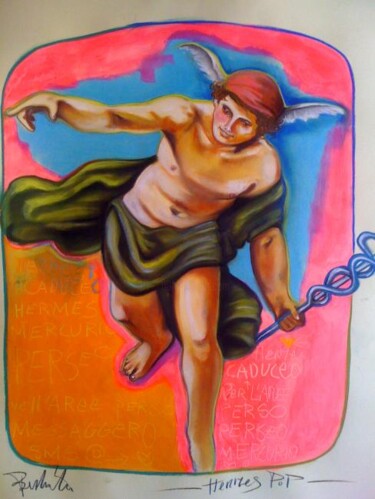 Pittura intitolato "Hermes Pop B" da Beatrice Feo Filangeri, Opera d'arte originale