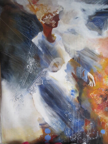 Peinture intitulée "femme dentelle" par Béatrice Frat, Œuvre d'art originale, Acrylique