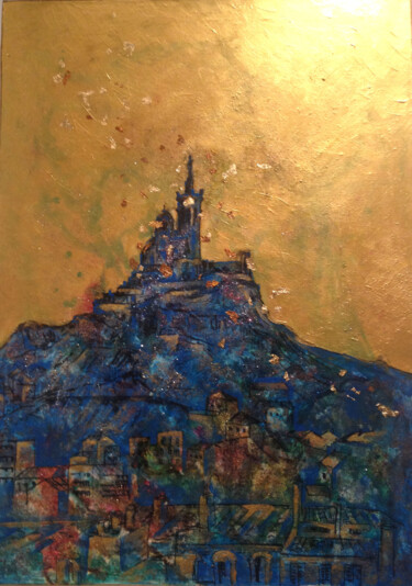 Painting titled "Notre Dame de la Ga…" by Beatrice Guibergia, Original Artwork, Oil