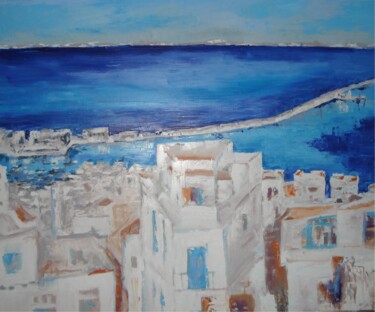 Malerei mit dem Titel "Port d'Alger" von Beatrice Guibergia, Original-Kunstwerk, Öl