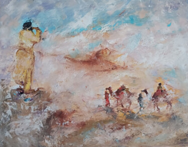 Pintura titulada "Terres arides" por Beatrice Guibergia, Obra de arte original, Oleo Montado en Bastidor de camilla de madera