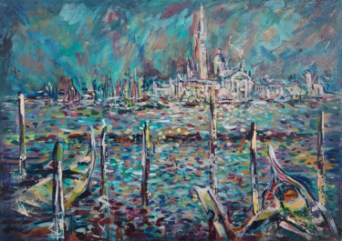 Painting titled "Venise II" by Beatrice Guibergia, Original Artwork, Oil