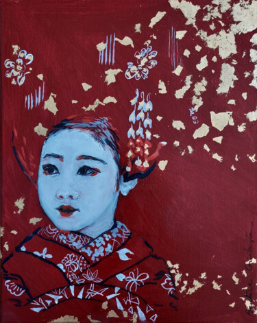 Peinture intitulée "Rêve d'Asie" par Beatrice Guibergia, Œuvre d'art originale, Huile Monté sur Châssis en bois