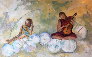 Painting titled "En musique" by Bea Madelenat, Original Artwork, Acrylic