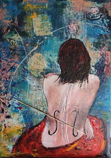 Картина под названием "Vibrato" - Bea Madelenat, Подлинное произведение искусства, Акрил Установлен на Деревянная рама для н…