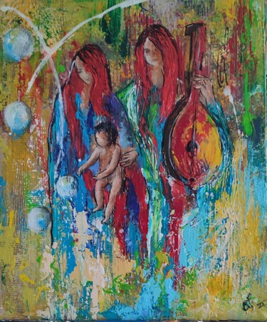 Pintura intitulada "Madones" por Bea Madelenat, Obras de arte originais, Acrílico Montado em Armação em madeira