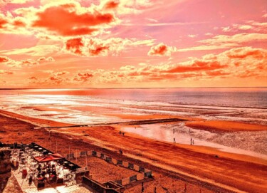 Photographie intitulée "Plage de feu" par Béatrice Marie Penaud, Œuvre d'art originale, Photographie numérique