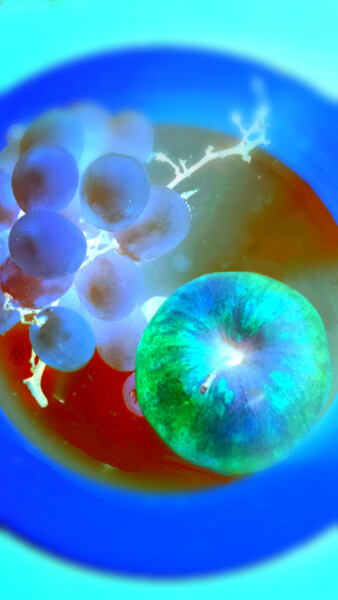 Photographie intitulée "Pomme et raisins" par Béatrice Marie Penaud, Œuvre d'art originale, Photographie numérique