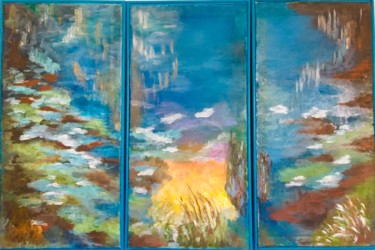 Pintura intitulada "AU FOND DU LAC" por Béatrice Marty, Obras de arte originais, Pigmentos Montado em Plexiglass
